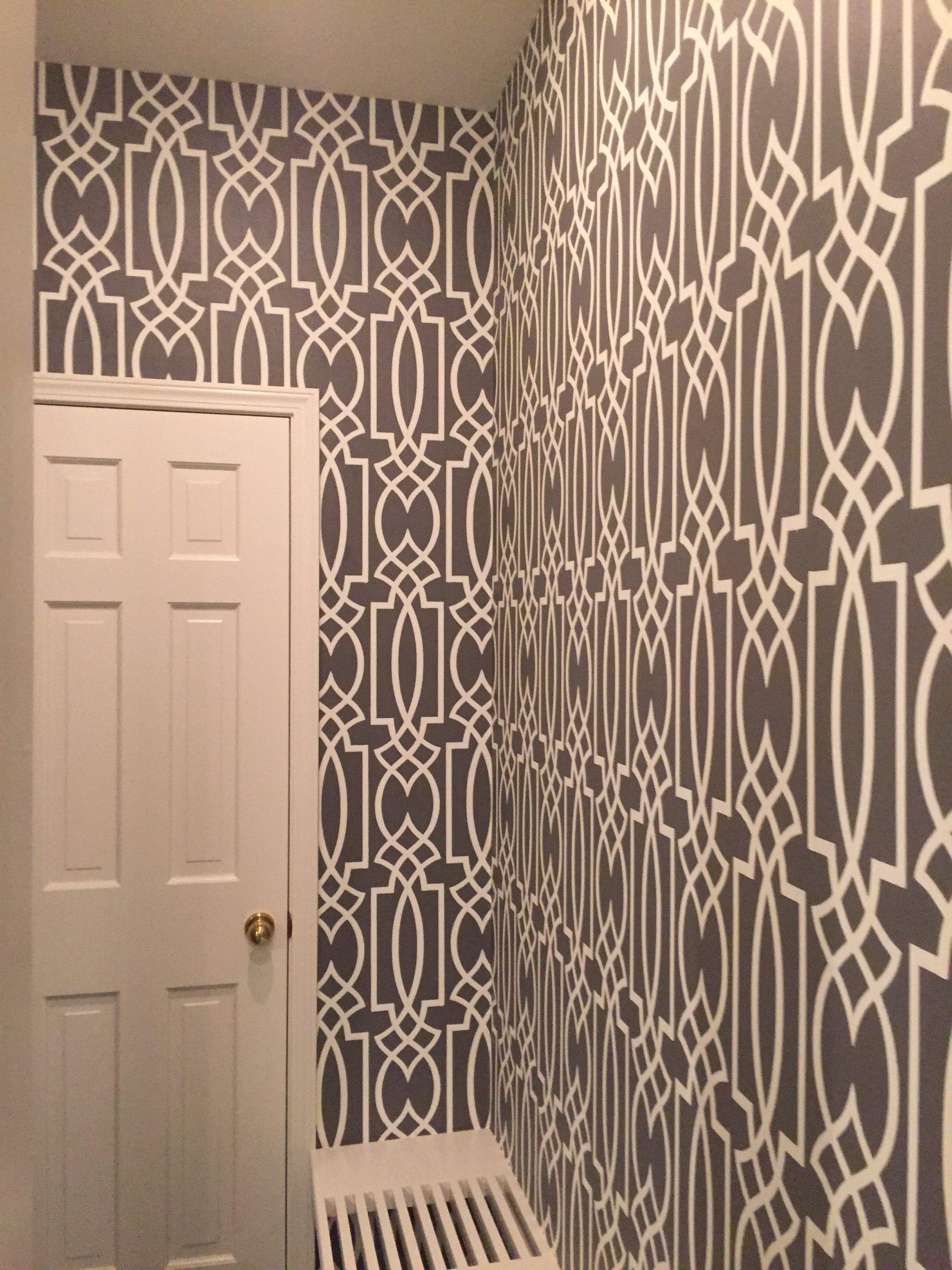 Decorative wallpaper installation project